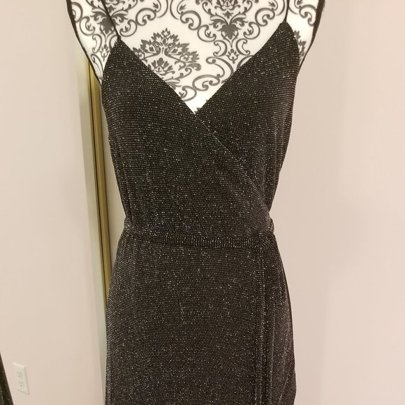 Celestial Black and Silver Wrap Maxi Dress - Lulus - Picture 13 of 16